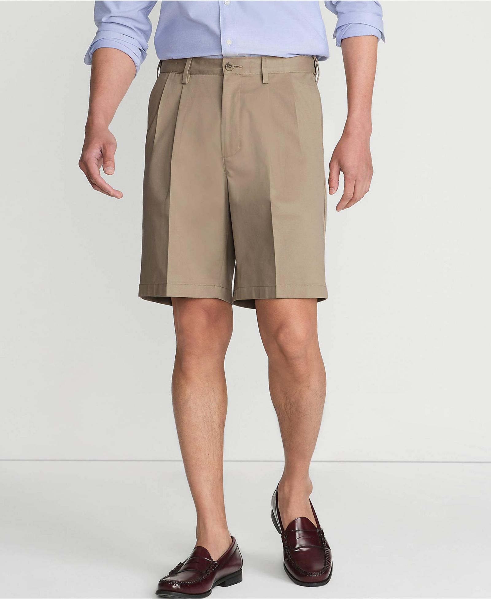 Мужские чинос Lands' End No Iron 9" Comfort Waist Pleated Front Short