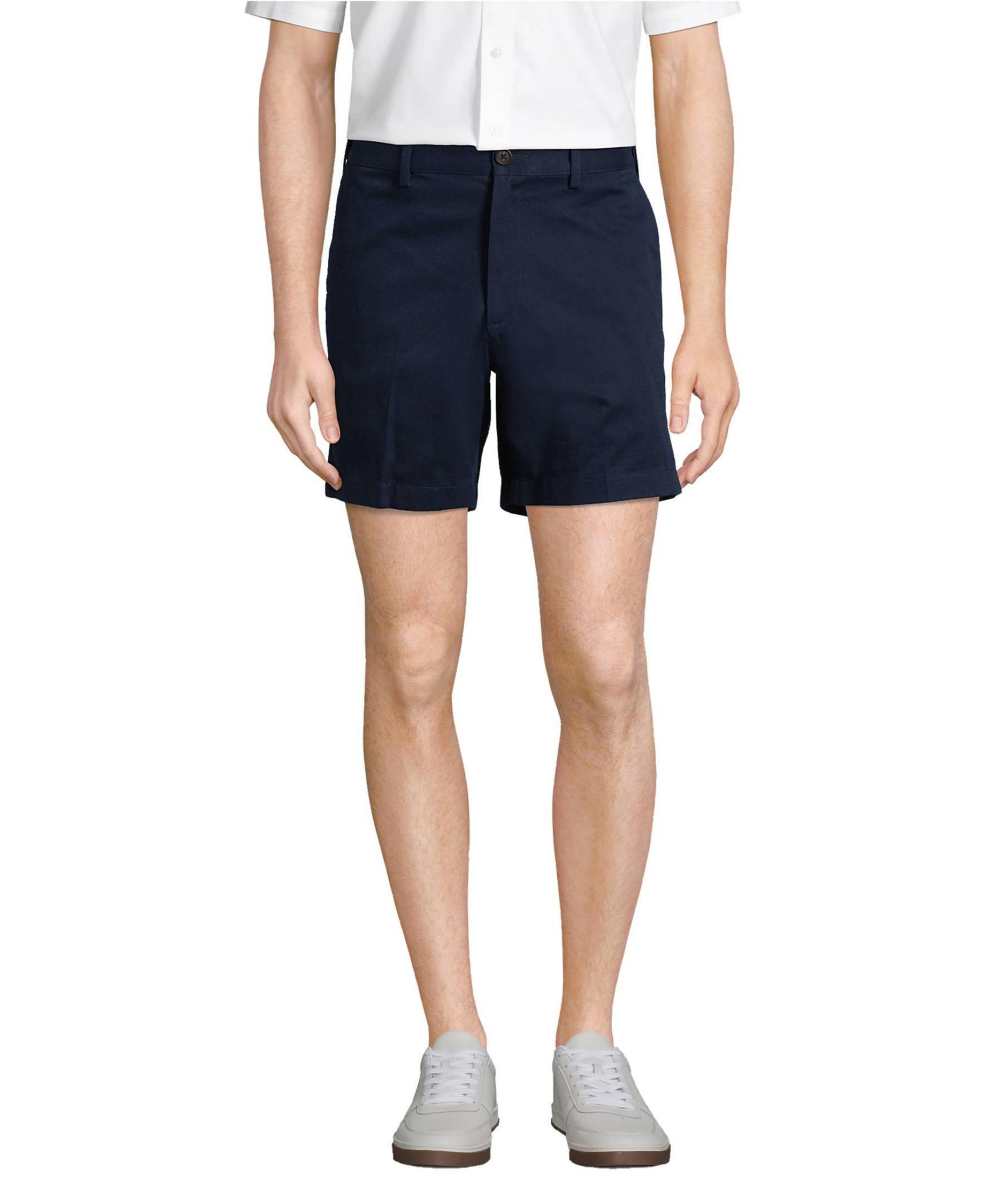 Lands' End Men's No Iron 6" Comfort Waist Plain Front Chino Short