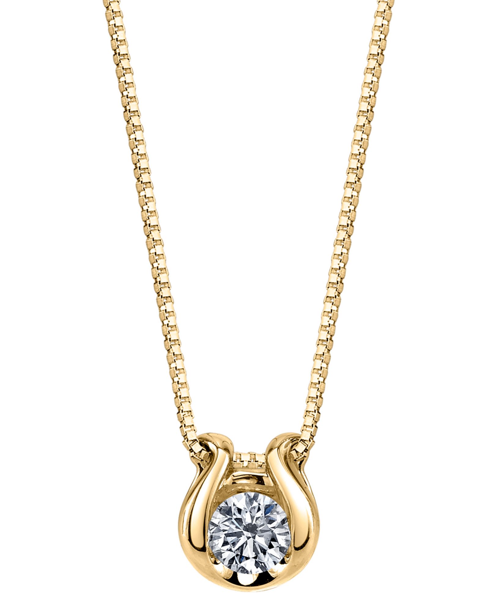 Sirena Подвеска ожерелье Diamond Solitaire Omega 18" в 14k Gold-Plated Sterling Silver