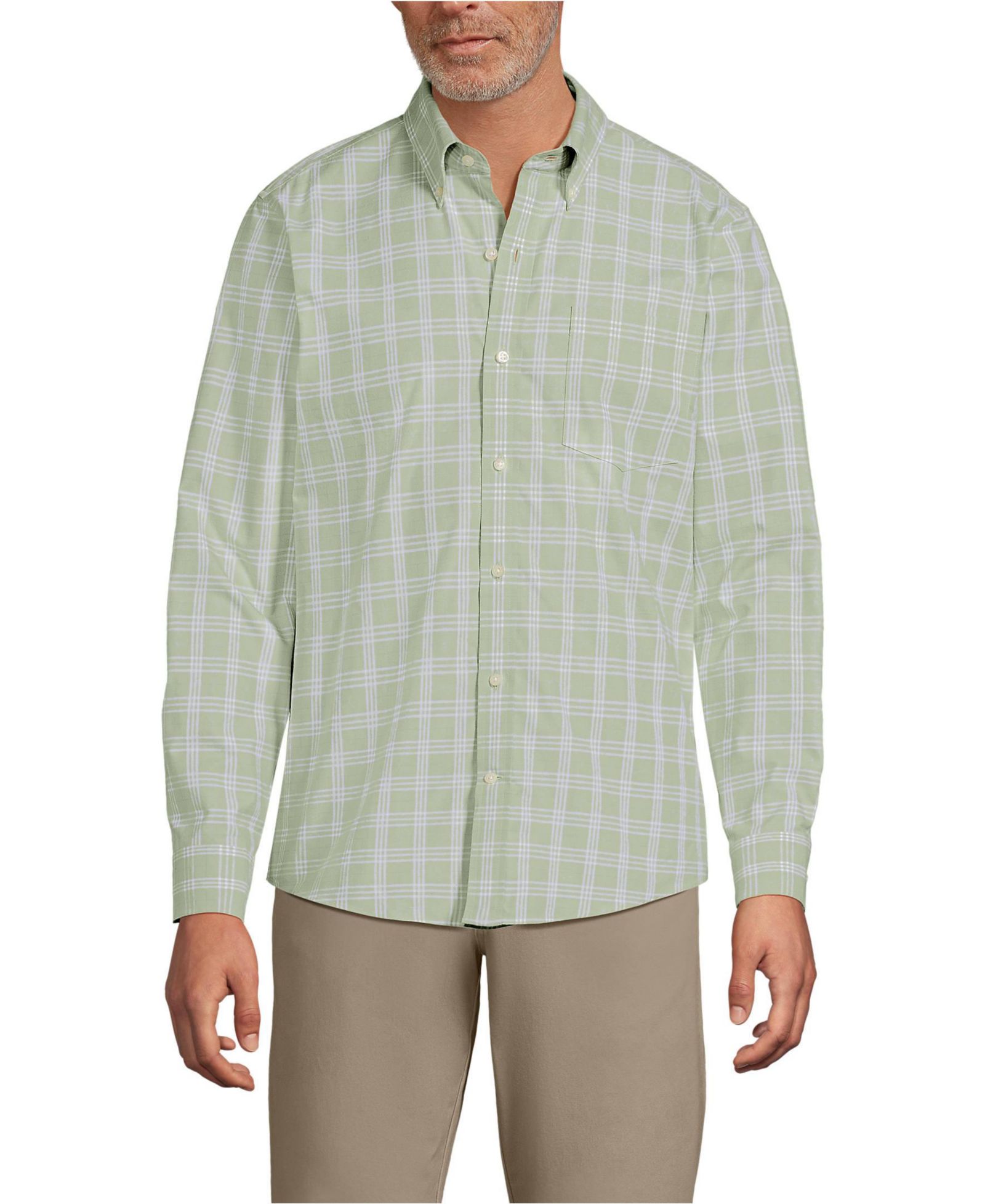 Lands' End Men's Traditional Fit No Iron Twill Shirt