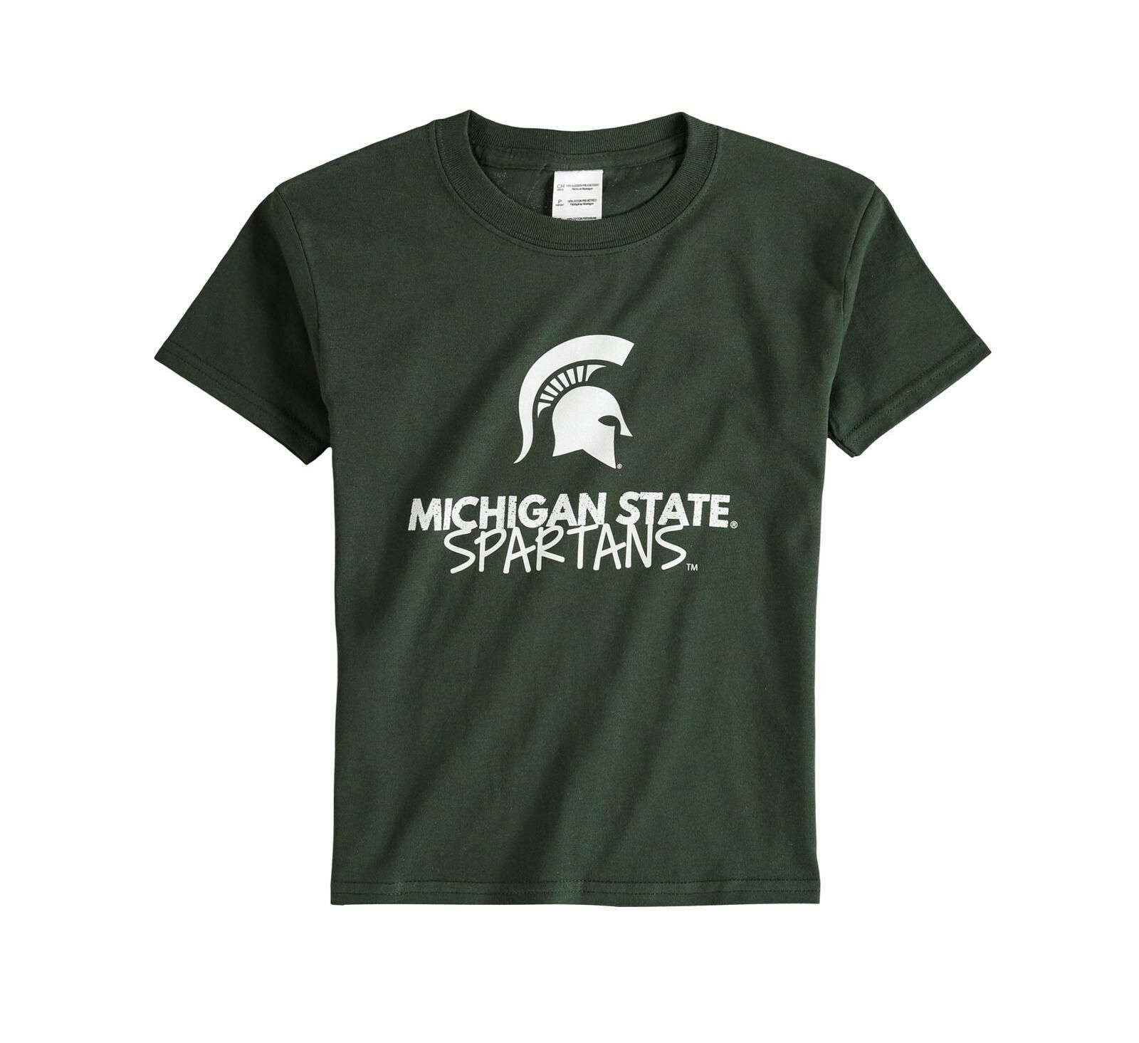 Футболка с круглым вырезом Two Feet Ahead Michigan State Spartans для мальчиков и девочек, зеленая