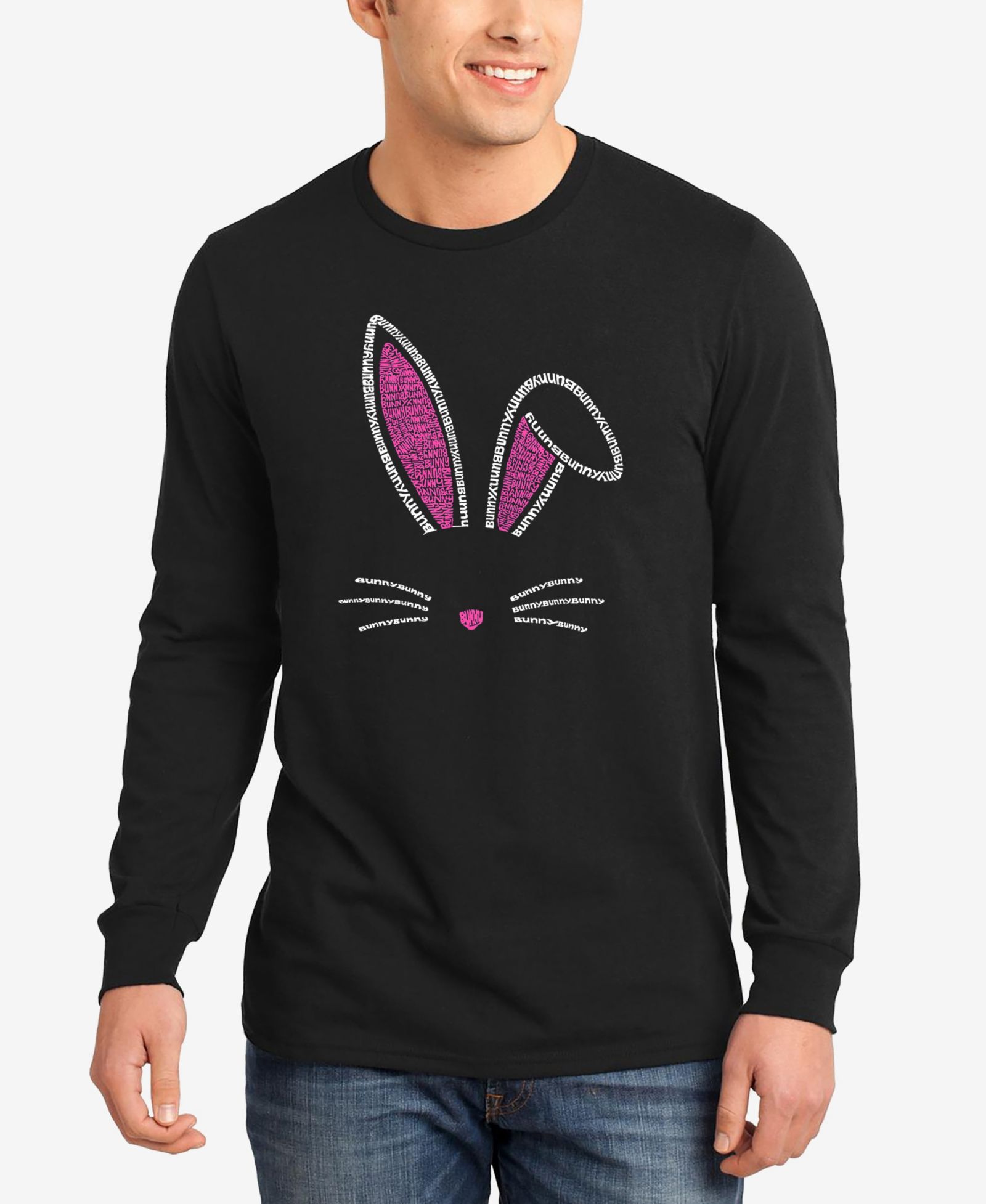 LA Pop Art Мужская футболка с принтом Rabbit Ears Long Sleeve