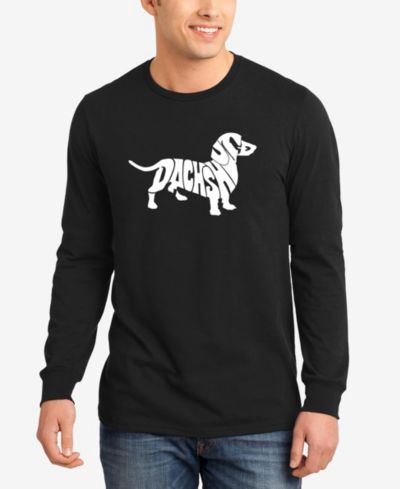 LA Pop Art Мужская футболка с длинным рукавом, принт Dachshund