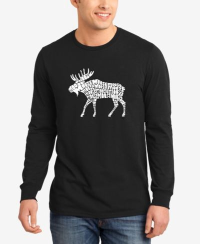 Мужская футболка LA Pop Art с принтом Moose Word Art и длинным рукавом