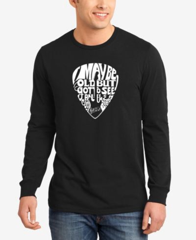 LA Pop Art Мужская футболка с принтом Guitar Pick Word Art и длинным рукавом