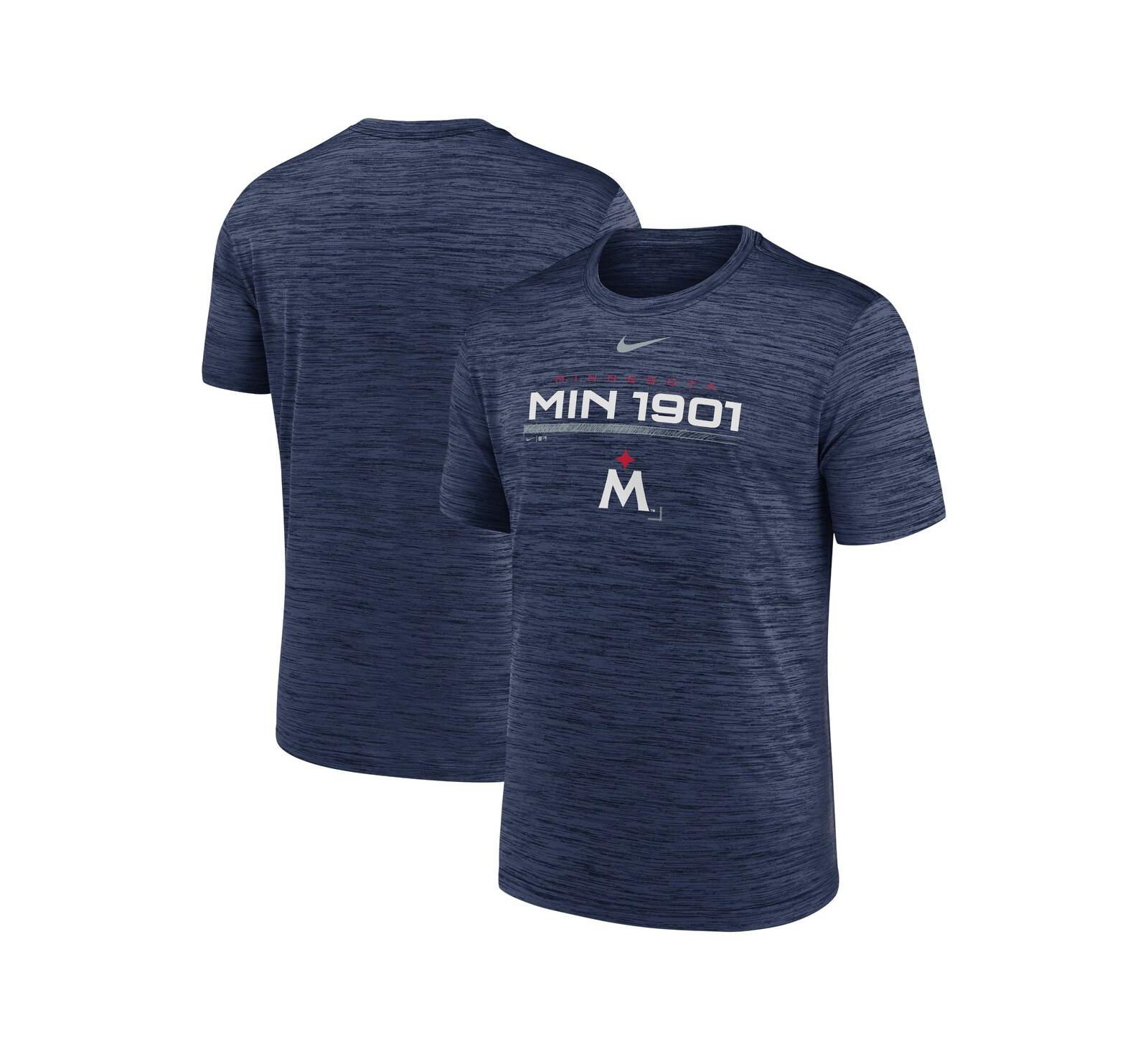 Мужская футболка Nike Navy Minnesota Twins Wordmark Velocity Performance