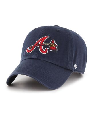 Мужская регулируемая бейсболка '47 Brand navy цвета с логотипом Atlanta Braves