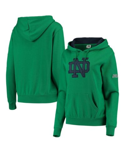 Women's Stadium Athletic Kelly Green Notre Dame Fighting Irish Big Logo Pullover Hoodie