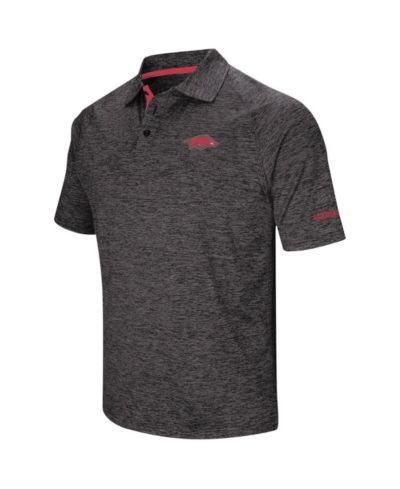 Men's Colosseum Black Arkansas Razorbacks Big and Tall Down Swing Polo Shirt