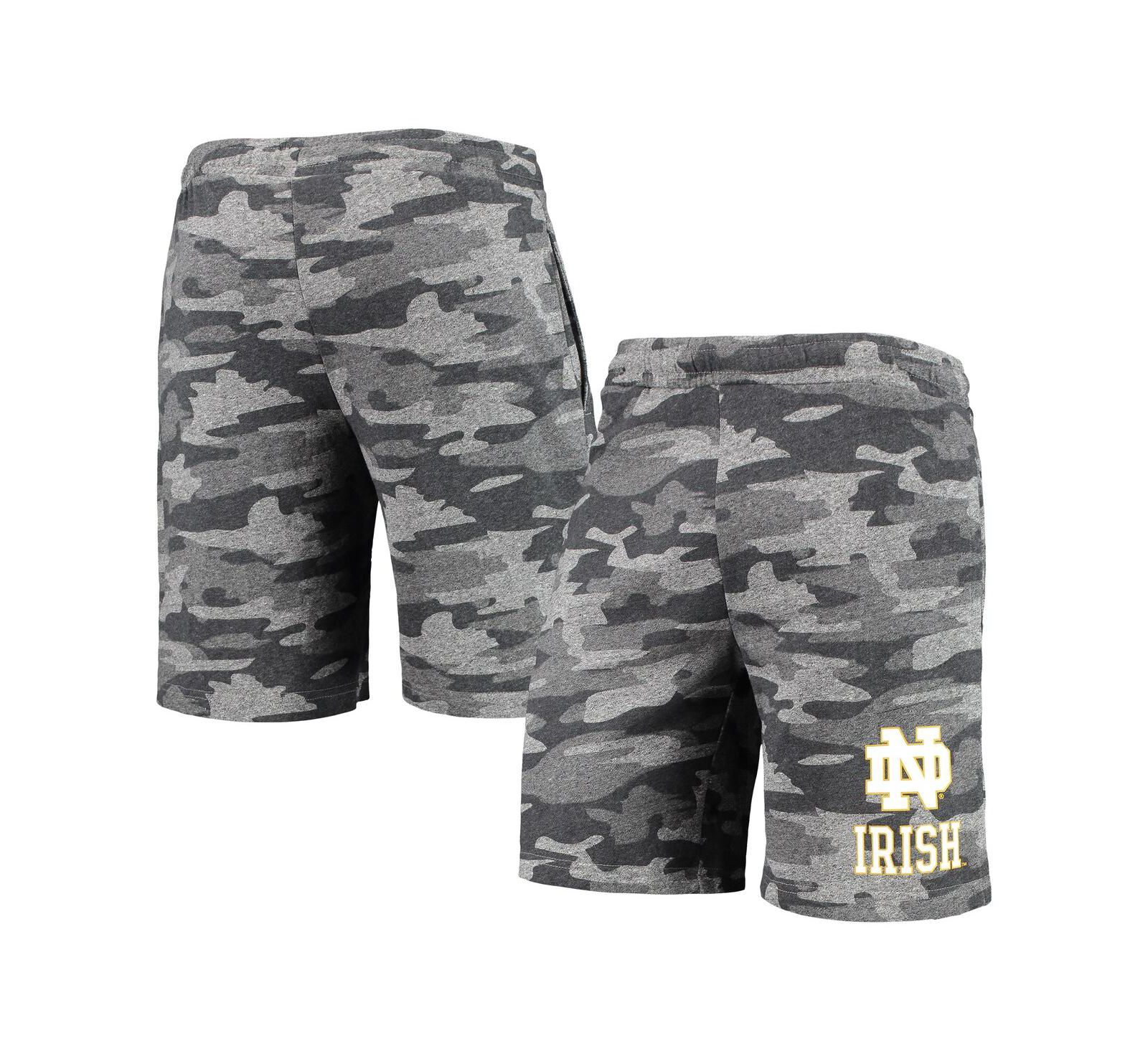 Men's Concepts Sport Charcoal, Gray Notre Dame Fighting Irish Camo Backup Terry Jam Lounge Shorts