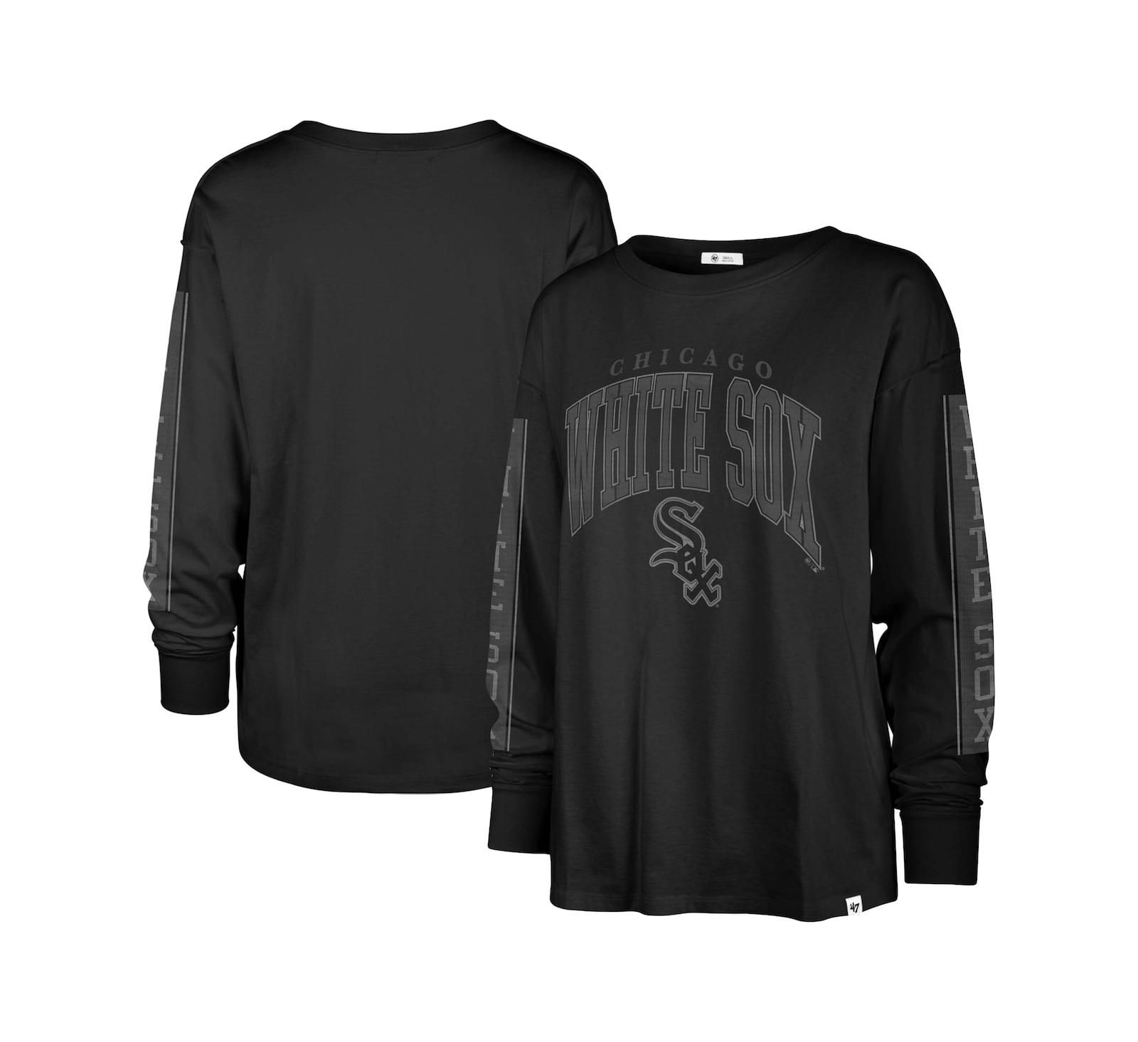 Women's '47 Brand Black Chicago White Sox Statement Long Sleeve T-shirt