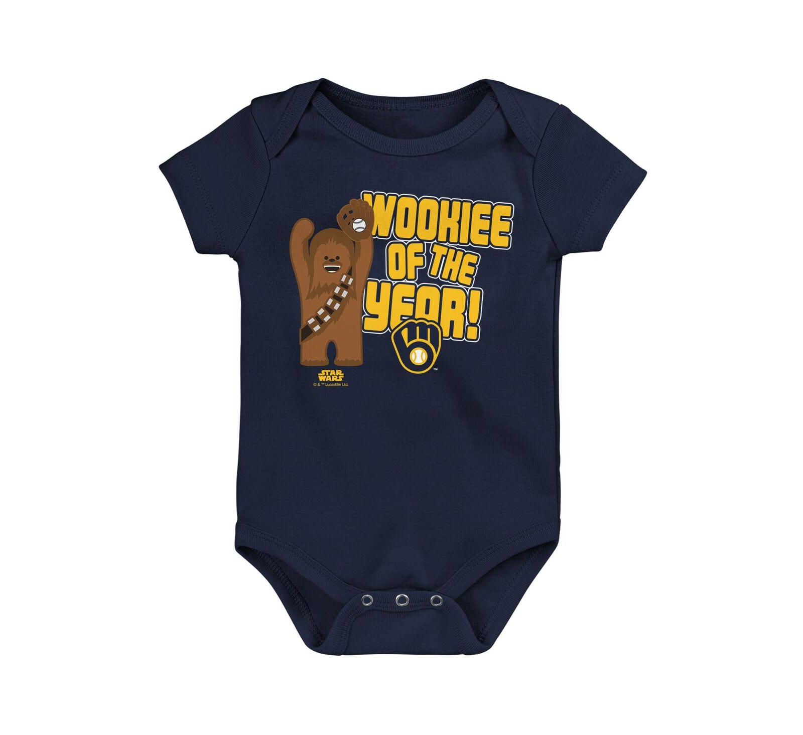 Outerstuff боди для новорожденных и младенцев Navy Milwaukee Brewers Star Wars Wookiee of the Year