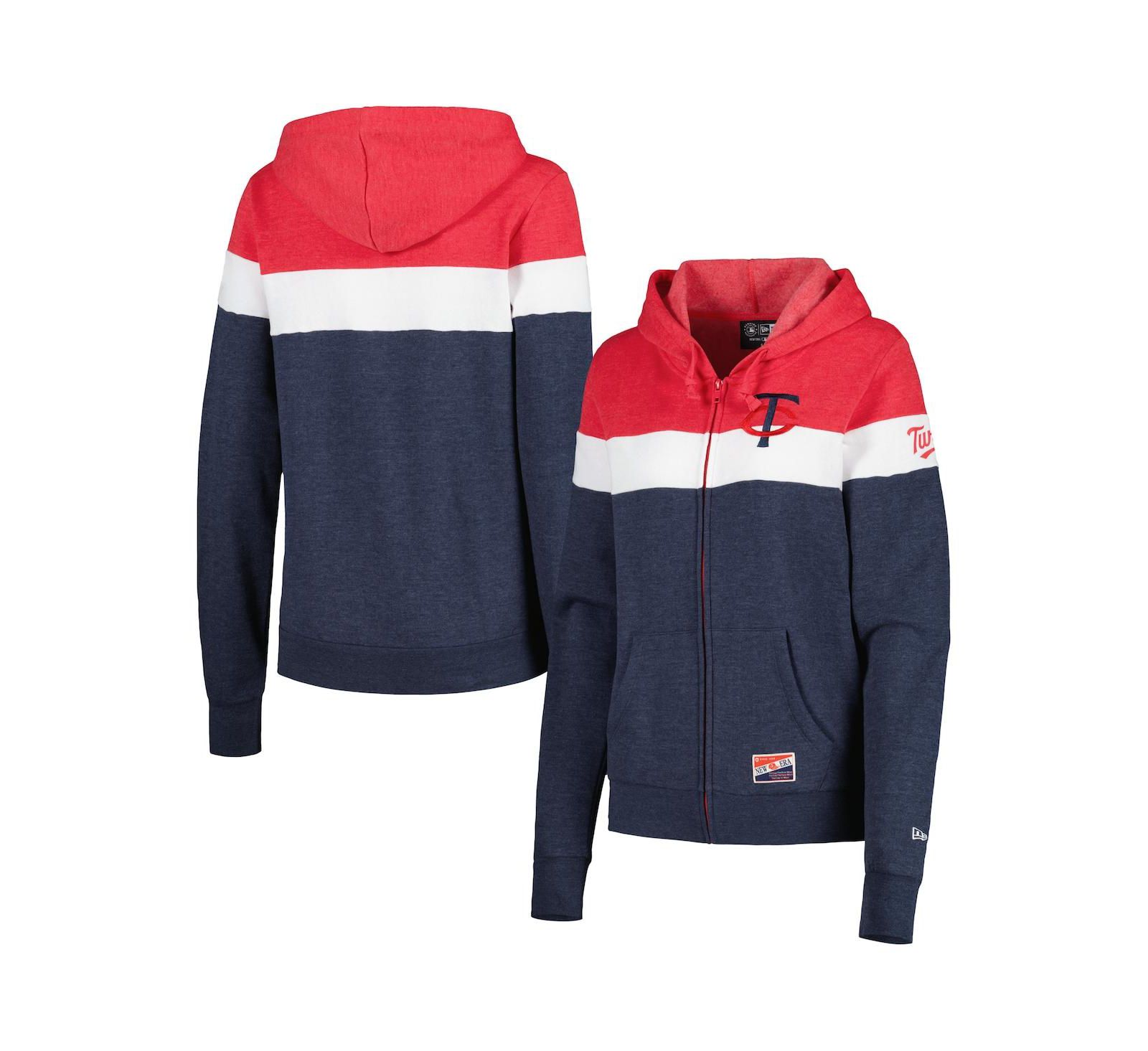 Женская толстовка на молнии New Era Minnesota Twins Heather Navy Colorblock