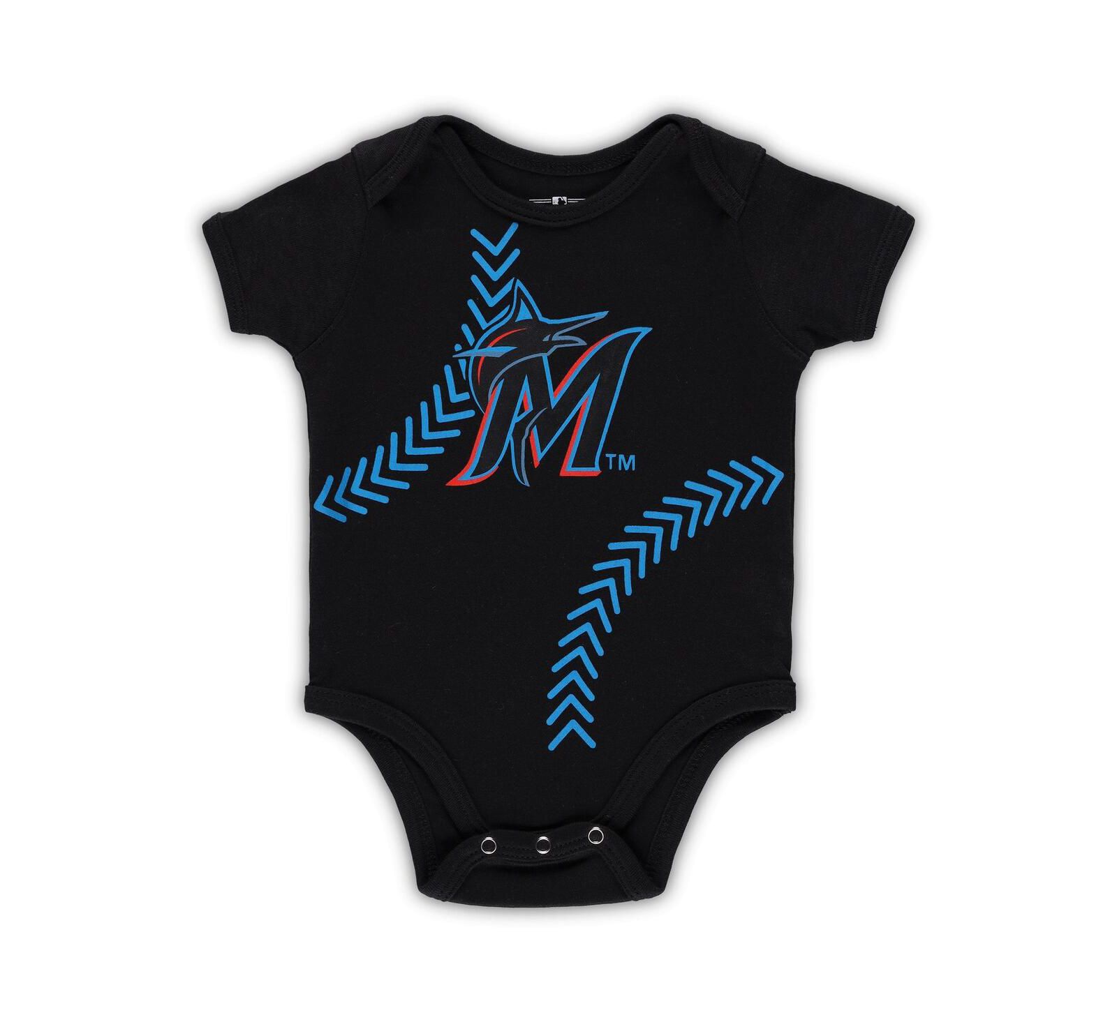 Боди для новорожденных и младенцев (мальчиков и девочек), черный Miami Marlins Running Home