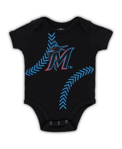 Боди для новорожденных и младенцев (мальчиков и девочек), черный Miami Marlins Running Home