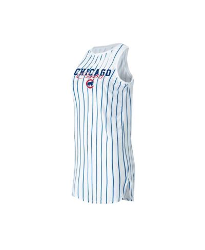 Женская ночная рубашка Concepts Sport Chicago Cubs Reel Pinstripe в цвете White
