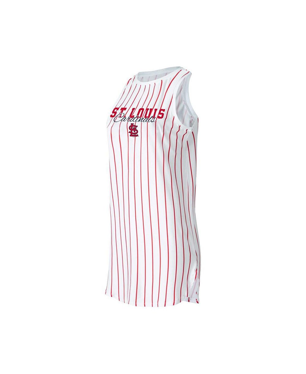 Женская ночная рубашка Concepts Sport St. Louis Cardinals, белая, в полоску