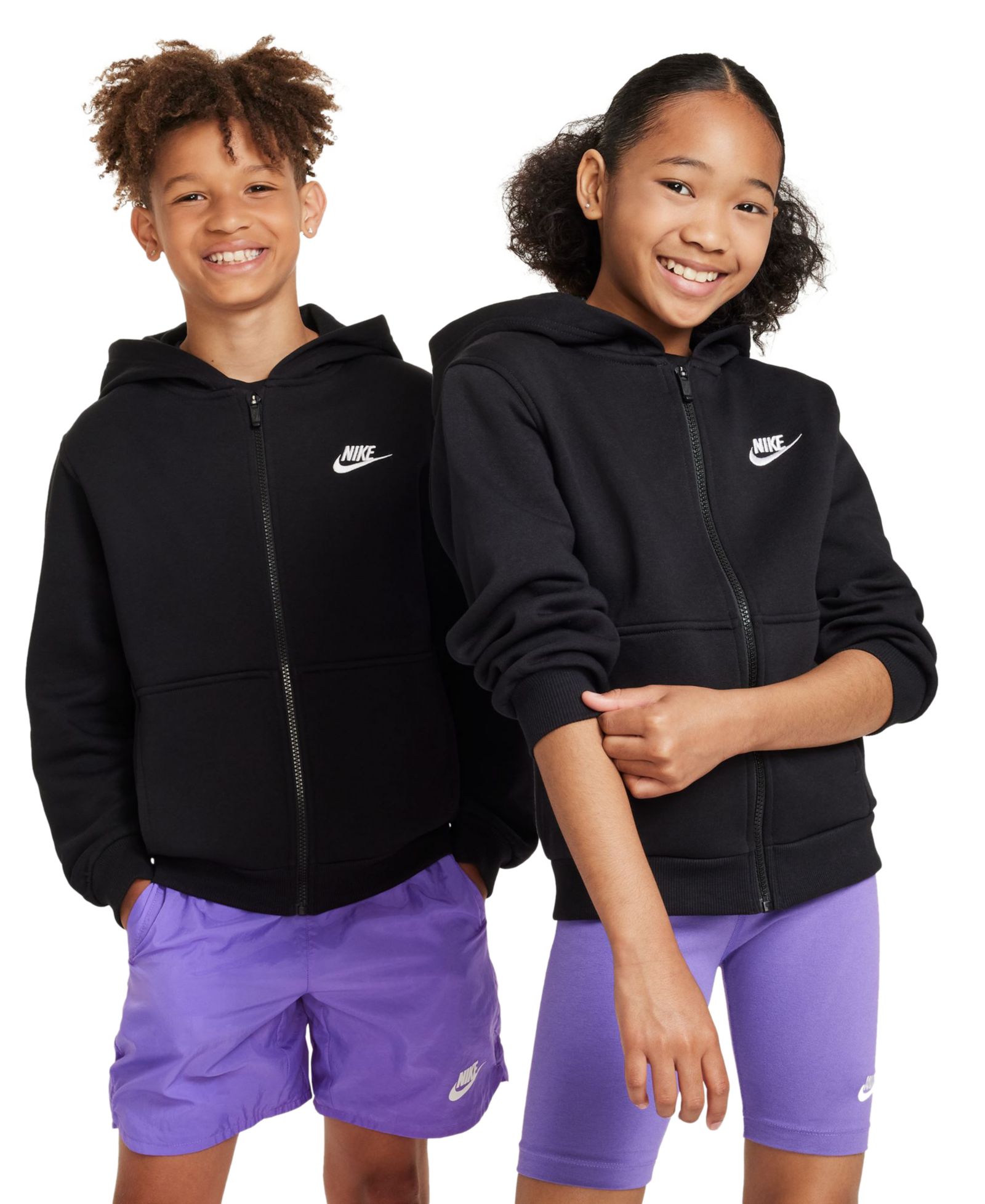 Nike Худи на молнии из флиса Club Fleece для мальчиков и девочек, 7-20