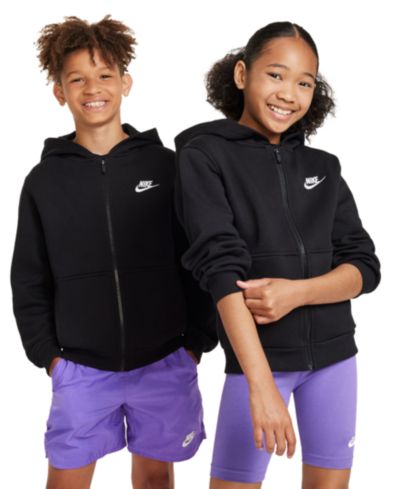 Nike Худи на молнии из флиса Club Fleece для мальчиков и девочек, 7-20