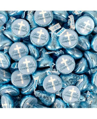 Just Candy Boy First Holy Communion Candy Hershey's Kisses Milk Chocolate, 90 Pieces