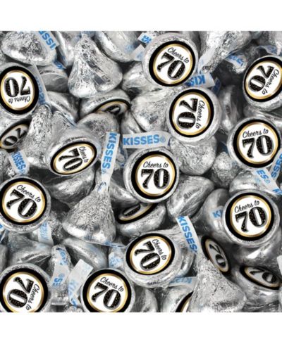 Just Candy 70th Birthday Candy Hershey's Kisses Milk Chocolate, 90 Pieces