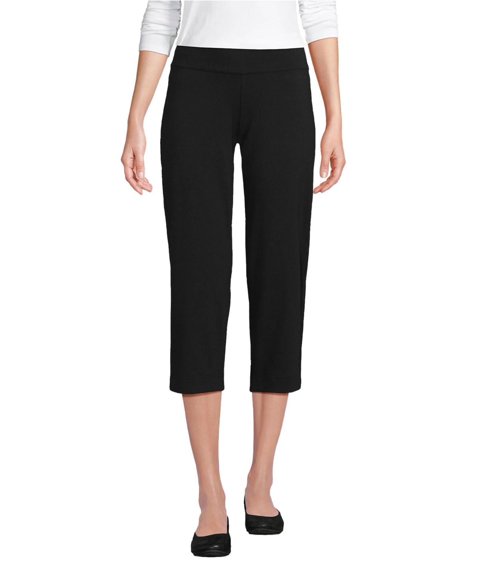 Lands' End Women's Starfish Mid Rise Pull On Crop Pants