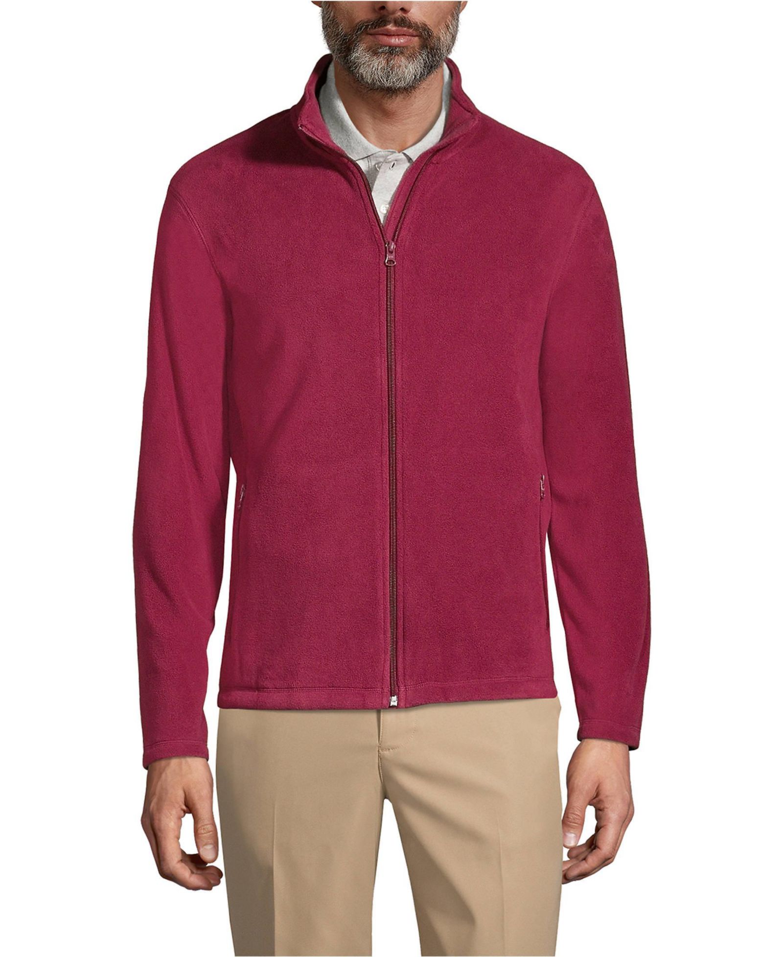 Lands' End Men's Full-Zip Mid-Weight Fleece Jacket