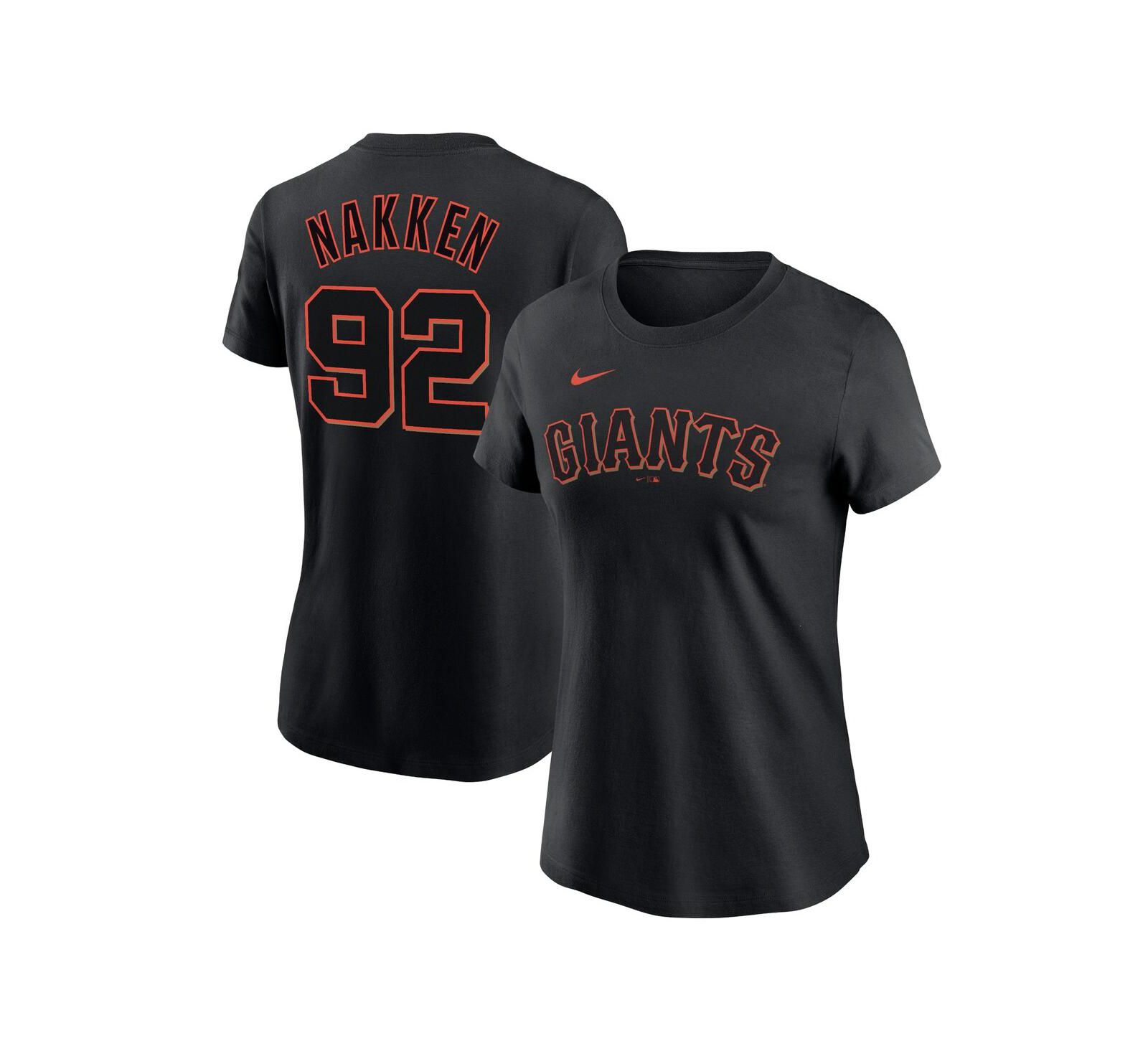 Women's Nike Alyssa Nakken Black San Francisco Giants Name and Number T-shirt