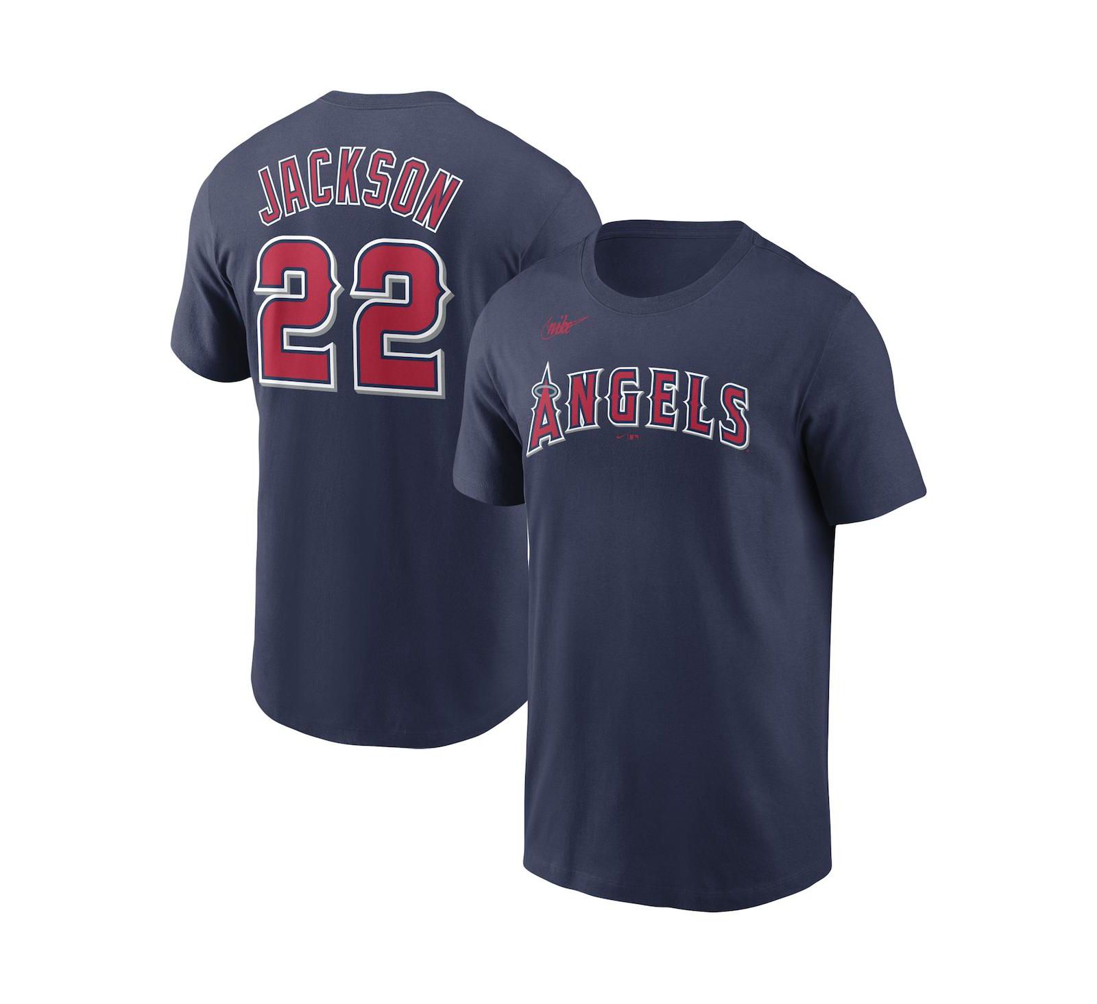 Men's Nike Bo Jackson Navy California Angels Cooperstown Collection Name and Number T-shirt