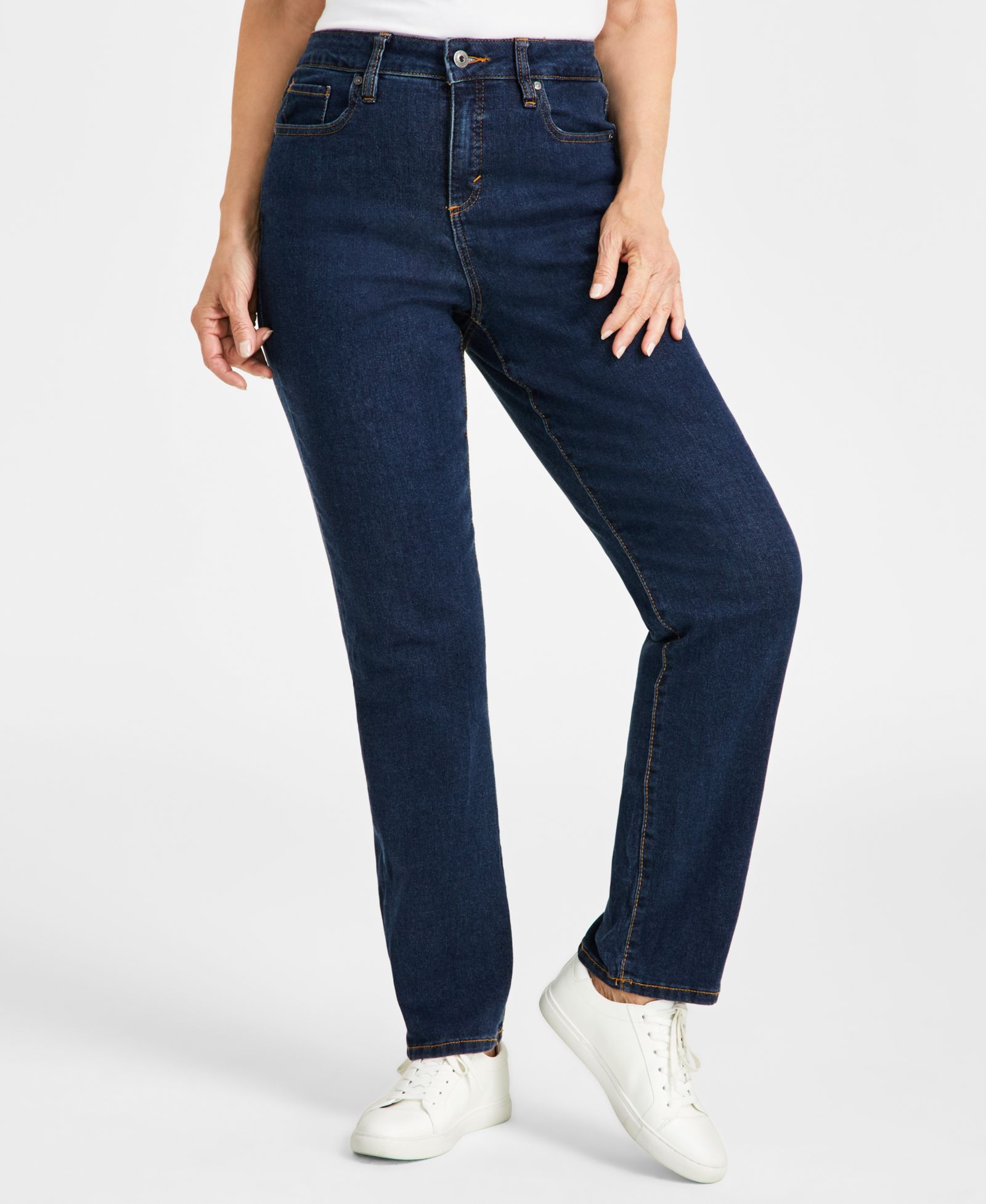 Женские джинсы Style & Co Curvy Straight-Leg High Rise