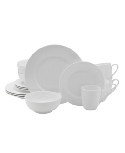 Fitz and Floyd Everyday Whiteware Classic Rim 16 Pc. Dinnerware Set, Service for 4