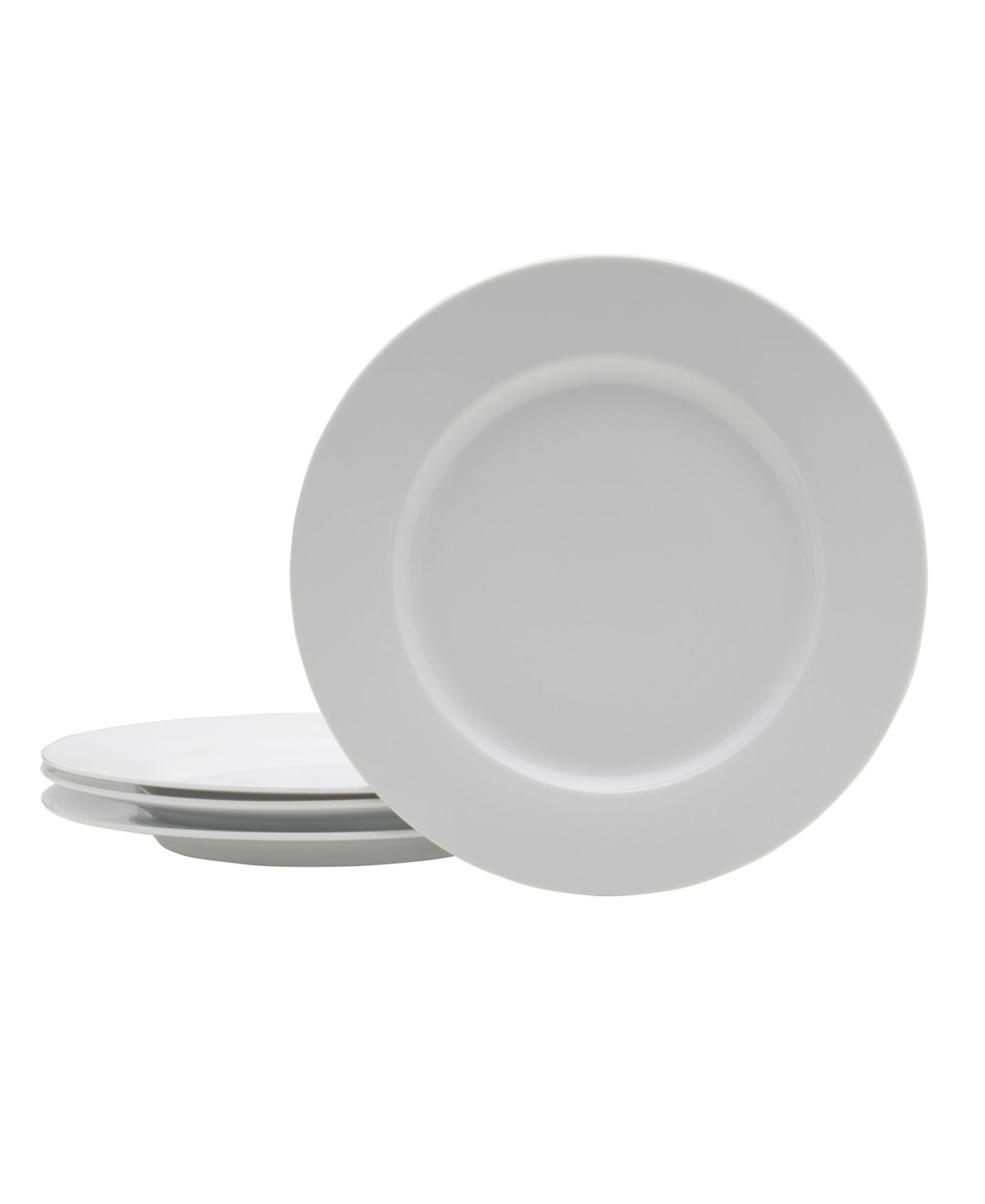 Fitz and Floyd Everyday Whiteware Classic Rim Dinner Plate 4 Piece Set