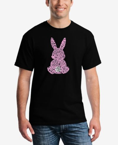 LA Pop Art Men's Word Art Easter Bunny Short Sleeve T-shirt