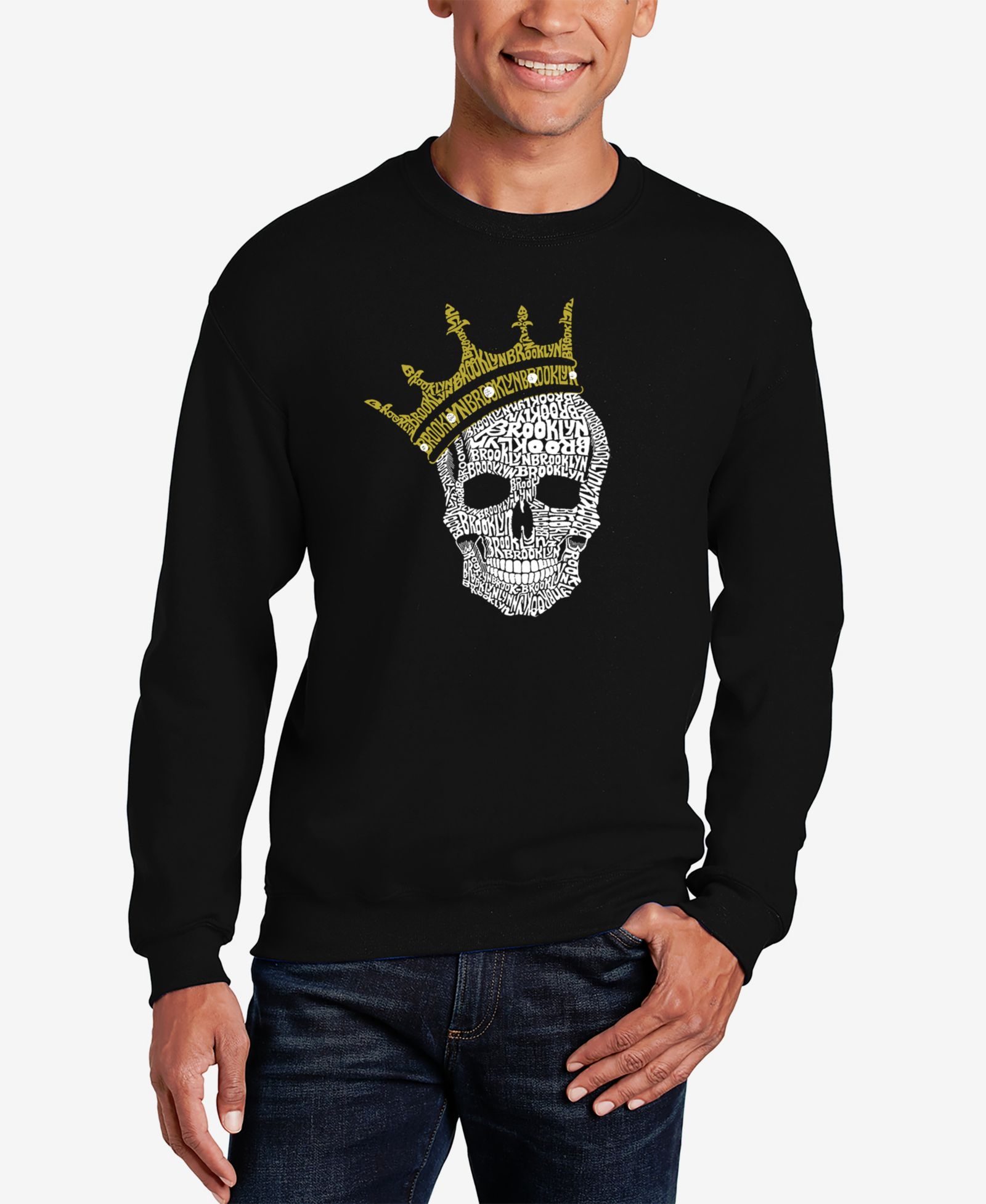 Мужской свитшот LA Pop Art Word Art Crewneck Brooklyn Crown