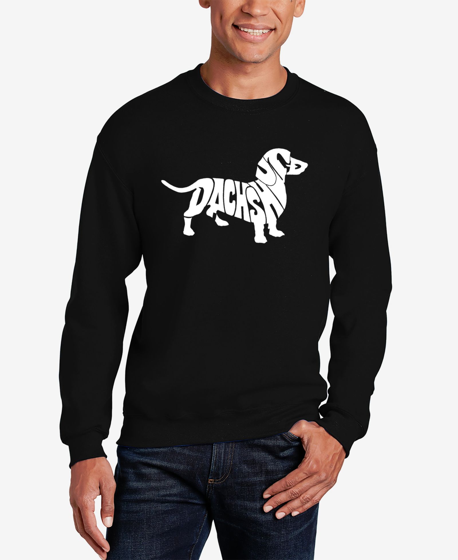 Мужской свитшот LA Pop Art Word Art Crewneck Dachshund