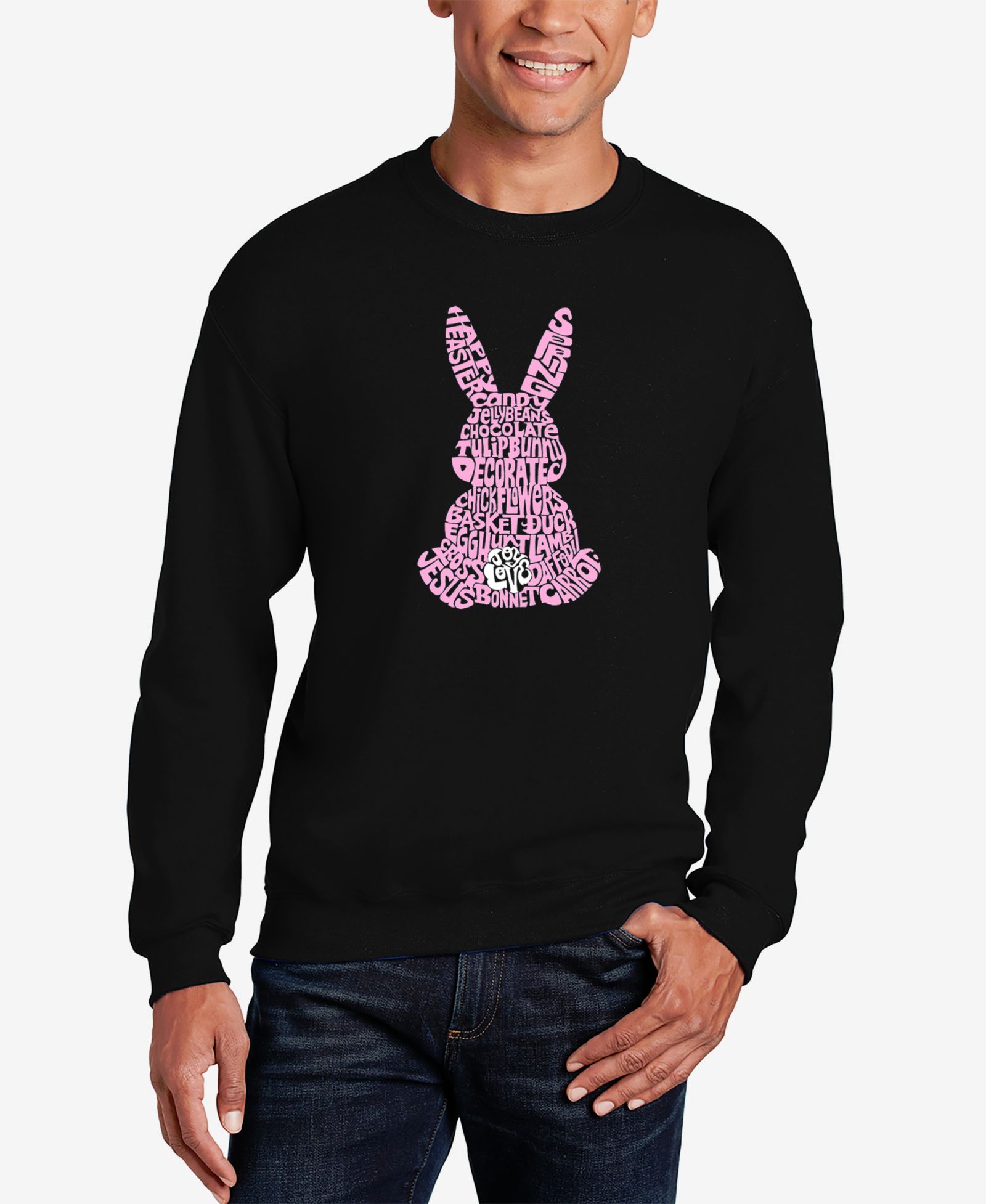 Мужской свитшот LA Pop Art Word Art Crewneck Easter Bunny