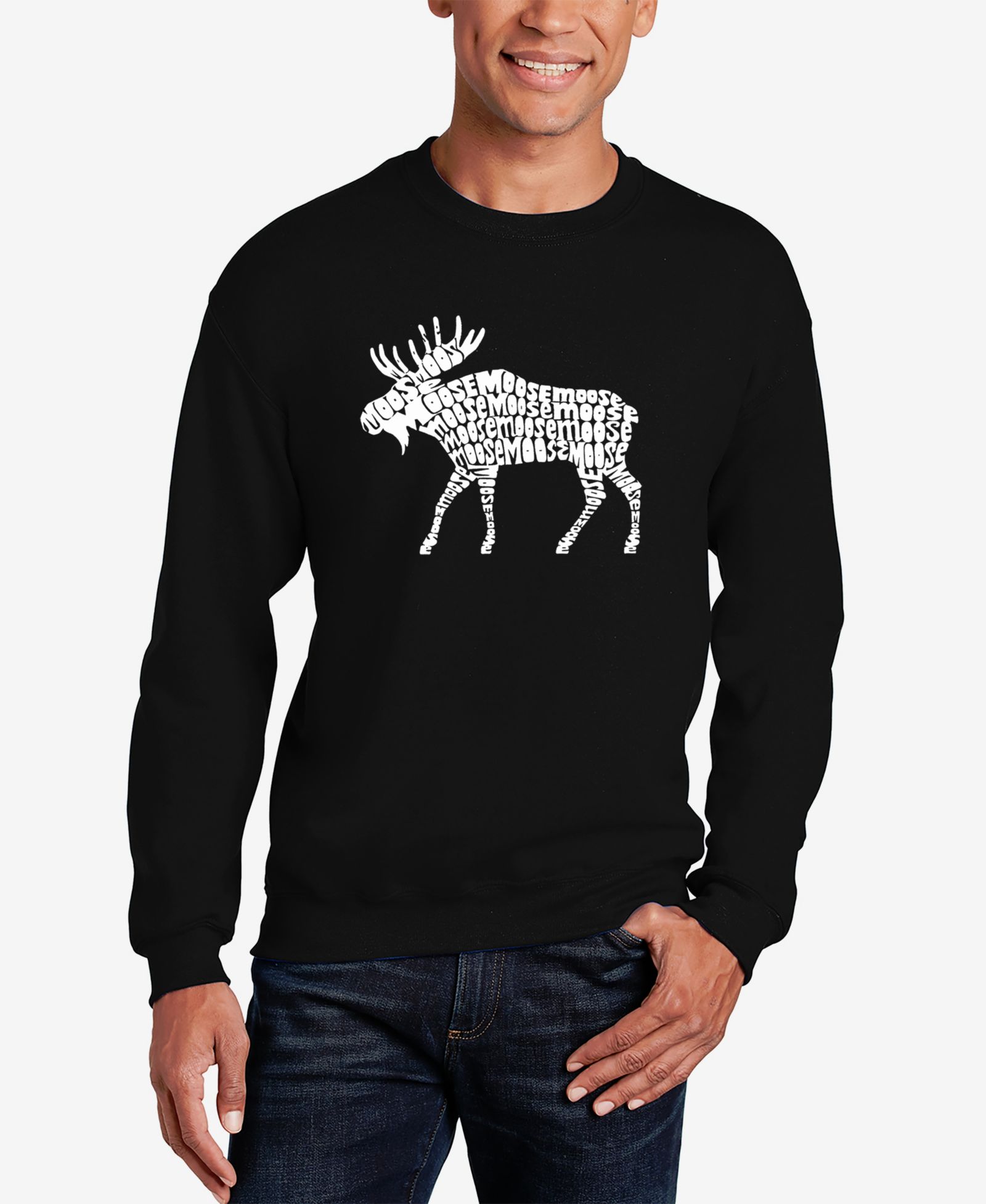 Мужской свитшот LA Pop Art Word Art Crewneck Moose