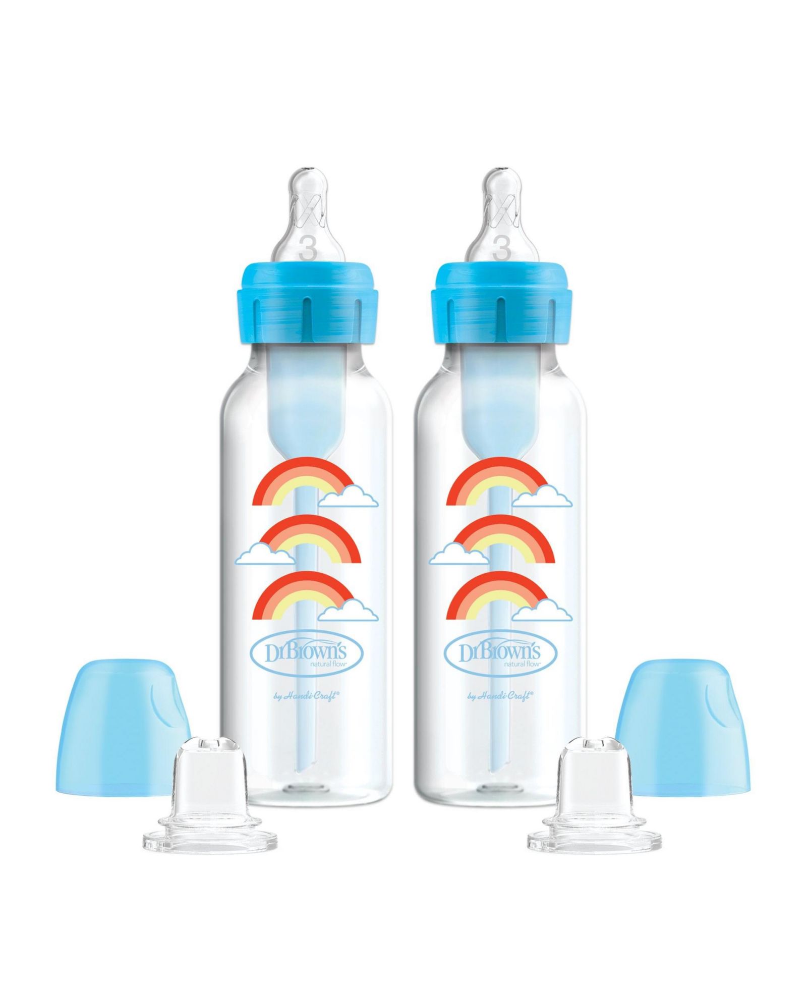 Набор бутылочек Dr. Browns Anti-Colic Options+ Narrow Sippy 8oz, 2 pack, Blue