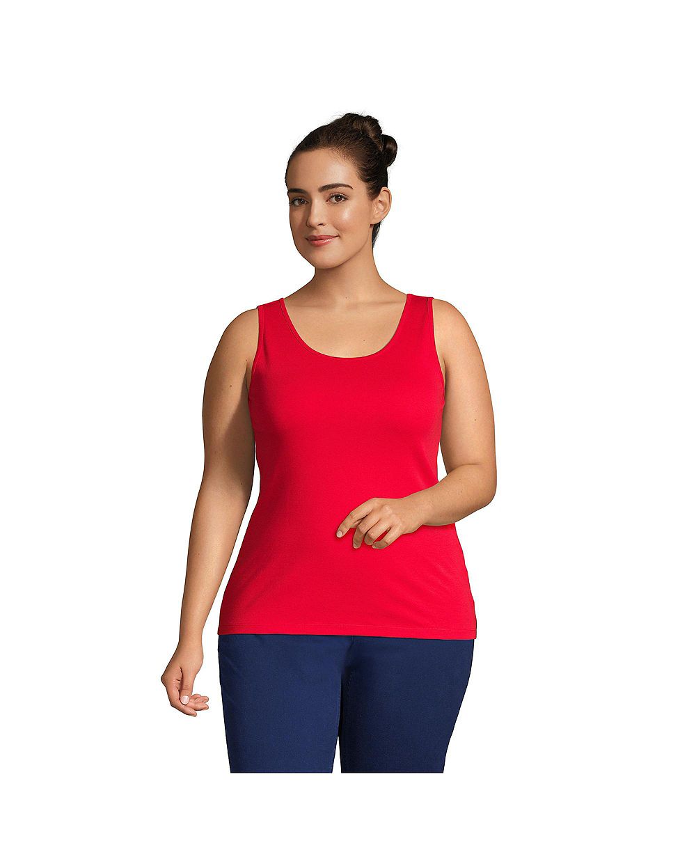Lands' End Plus Size Хлопковый топ