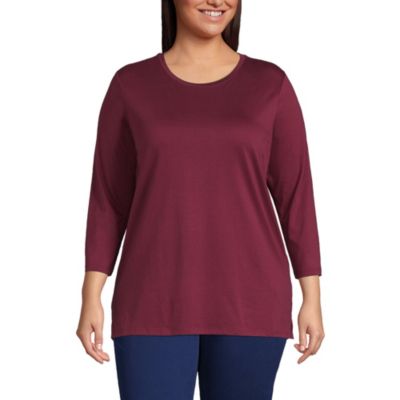 Lands' End Plus Size 3/4 Sleeve Cotton Supima Tunic