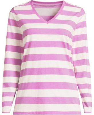 Ivory/aster pink bold stripe