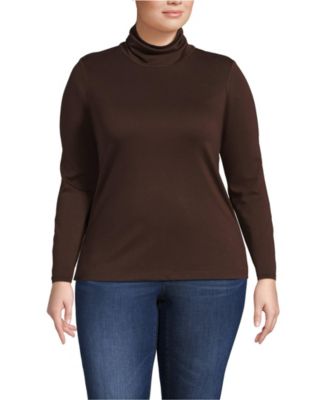 Lands' End Plus Size Supima Cotton Fitted Long Sleeve Turtleneck, водолазка