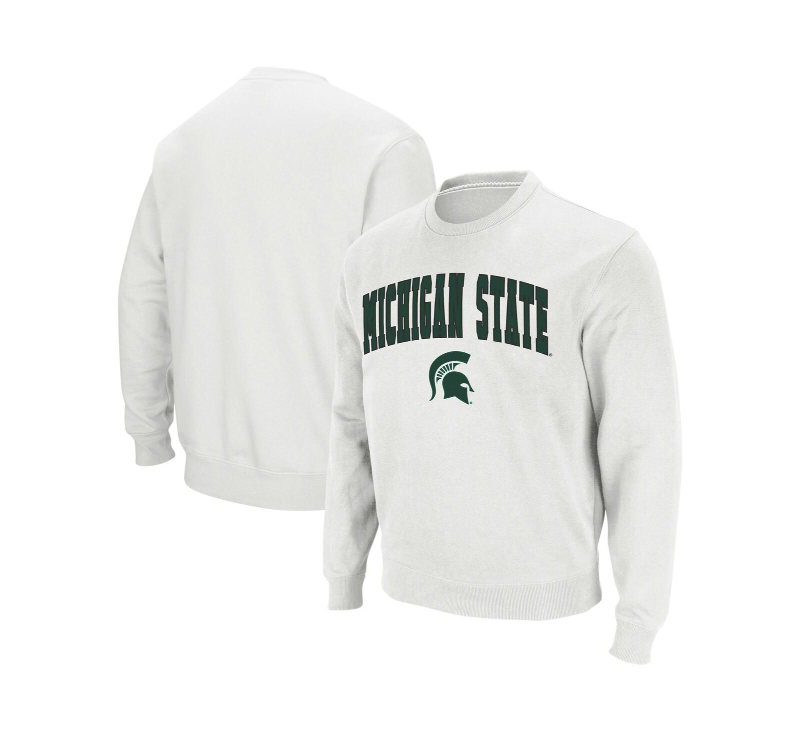 Мужской свитшот Colosseum Michigan State Spartans Arch and Logo Crew Neck