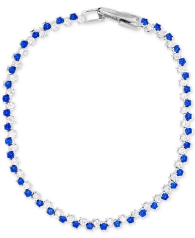 Браслет Blue & White Cubic Zirconia Link in Sterling Silver