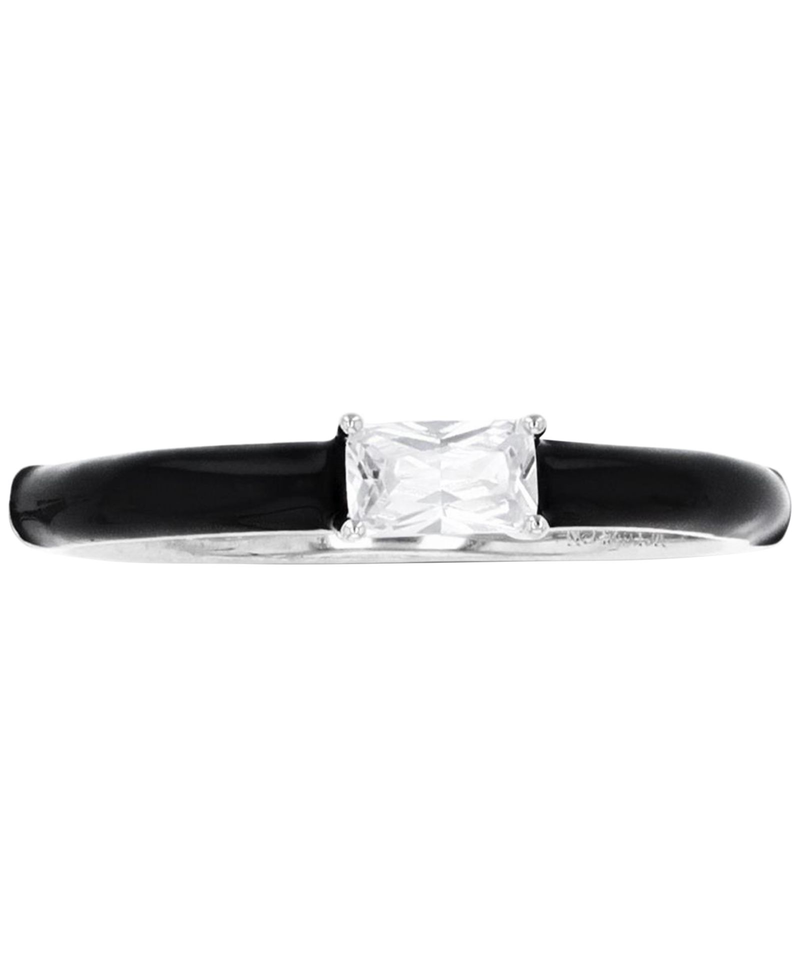 Cubic Zirconia & Hand-Painted Enamel Ring in Sterling Silver