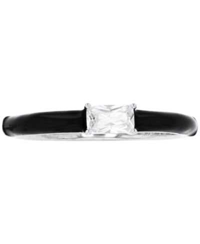 Кольцо из Sterling Silver с Cubic Zirconia и эмалью ручной работы