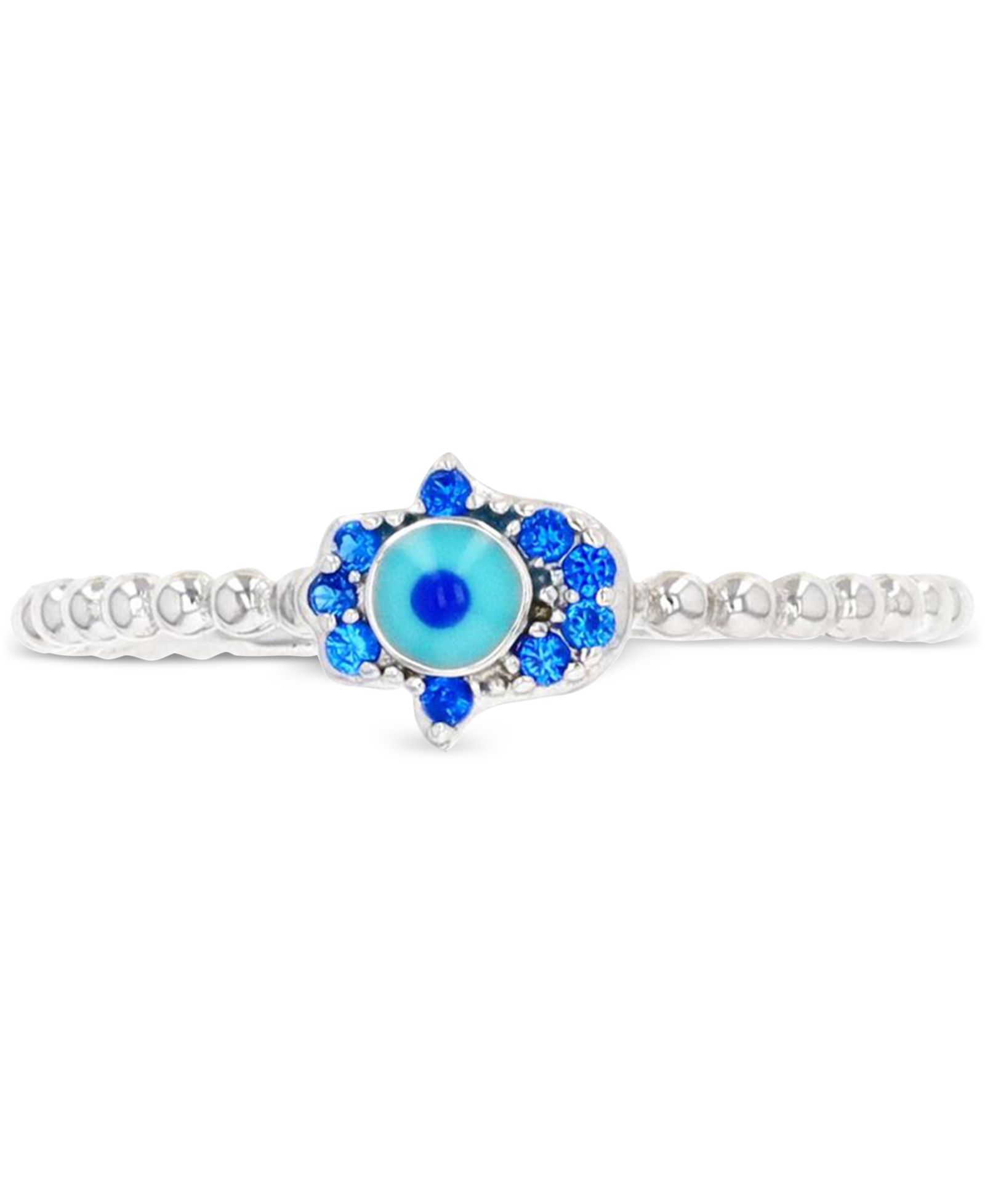Lab-Grown Spinel (1/10 ct. t.w.) & Enamel Evil Eye Ring