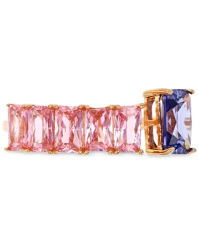 Кольцо Pink & Purple Cubic Zirconia в 14k Rose Gold-Plated Sterling Silver