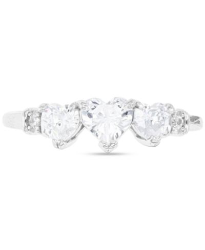 Кольцо с кубическим циркония Cubic Zirconia Triple Heart, Sterling Silver