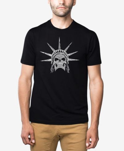 Мужская футболка LA Pop Art Cotton/Poly Blend Word Art - Freedom Skull